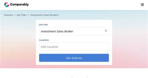 Investment Sales Broker Salary November 2023