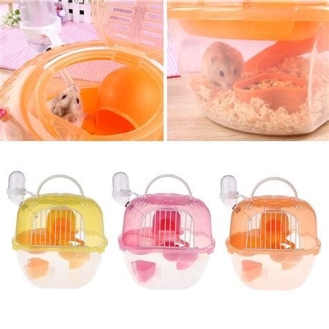 Portable Hamster Travel Carrier Practical Plastic Hamster Cage Durable