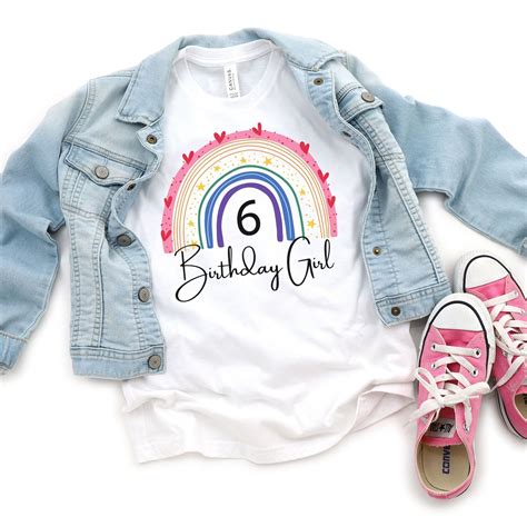 6th Birthday Shirt Girl 6th Birthday Tshirts Six Year Old Etsy Uk
