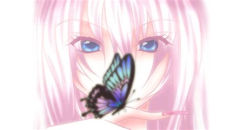 download luka megurine butterfly blue eyes anime vocaloid hd wallpaper by ゆーき ありさわ