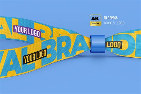 fabric wristband mockup xmm  psd  branding design bundles