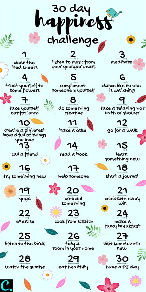 The Best 30 Day Happiness Challenge You Need To Try Happiness Challenge Self Care Activities