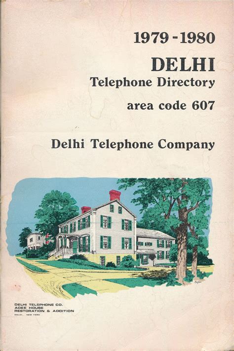 1979 1980 Delhi Telephone Directory Area Code 607 Good Soft Cover R