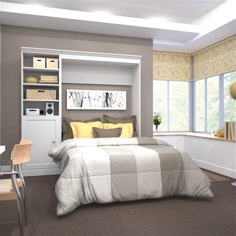 Bestar Versatile 84 Full Wall Bed With Door Storage Unit In White