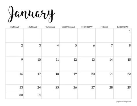 January 2022 Calendar Printable Our 2022 Monthly Calendar Printable