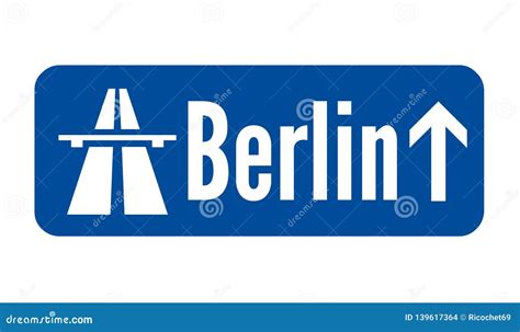Berlin Direction Sign On Road Signpost With European Cities Captions