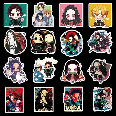 50 Pcs Kimetsu No Yaiba Demon Slayer Stickers Theanimesupply