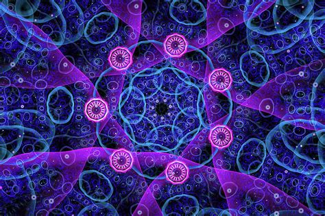 Blue And Purple Fractal Pattern Digital Art By Matthias Hauser