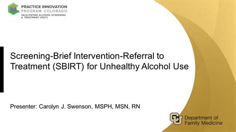 Screening Brief Intervention Referral To Treatment Sbirt For