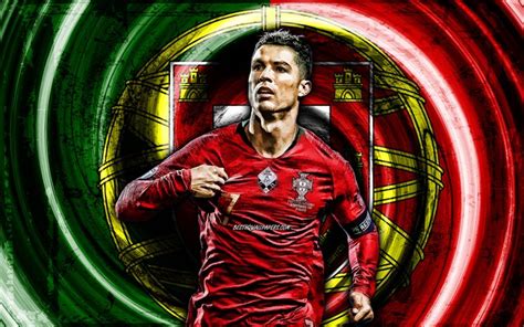 Download Wallpapers 4k Cristiano Ronaldo Red Grunge Background