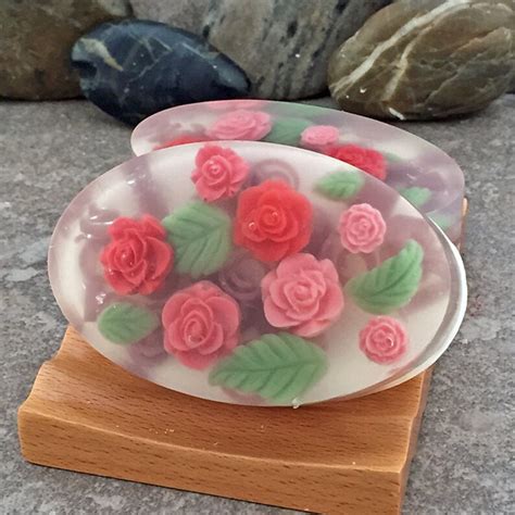 Rose Garden Handmade Glycerin Oval Bar Soap Etsy