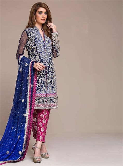Get best ladies bridal designer dresses, from pakistani dress designers brands. Royal blue and cherry pink dress Indian/pakistani by ...