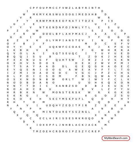 Mystic Os Percy Jackson Word Search