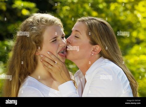 Lesbian Mother Kissing Her Telegraph