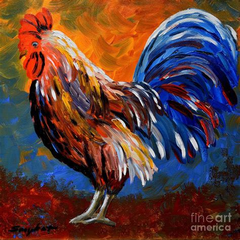 Rooster 1 By Andrzej Smykot Abstract Art Painting Original Oil