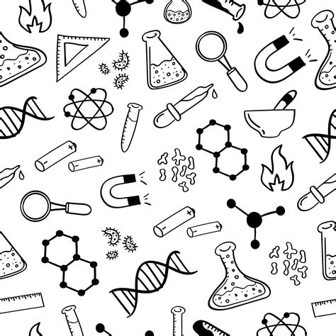 Hand Drawn Chemistry And Science Seamless Pattern 17171162 Vector Art