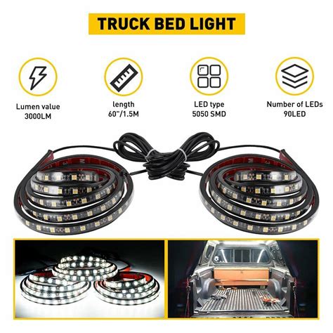 For Ford F150 F250 F350 2x 60 Led Cargo Truck Bed Light Strip Lamp Lighting Kit Ebay