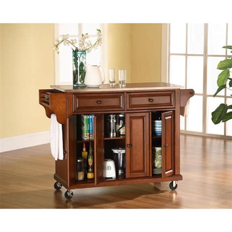 Find the perfect kitchen & dining furnishings at hayneedle, where you can buy online while you explore our room designs and curated looks for tips, ideas & inspiration to help you along the way. Crosley Full Size Cherry Kitchen Cart with Stainless Top ...
