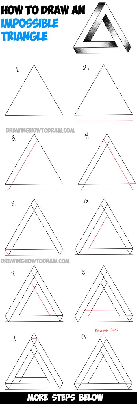 How To Draw An Impossible Triangle Easy Step By Step Drawing Tutorial