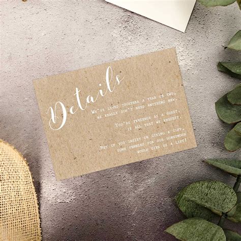 Kraft Calligraphy Wedding Invitation Emmy Designs