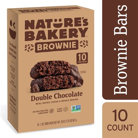 Nature S Bakery Double Chocolate Brownie Bars Twin Packs Walmart Com