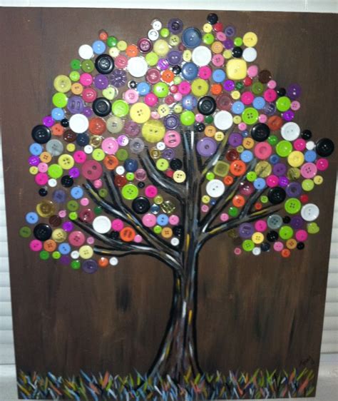 Button Tree Other Canvas Artwork Pinterest
