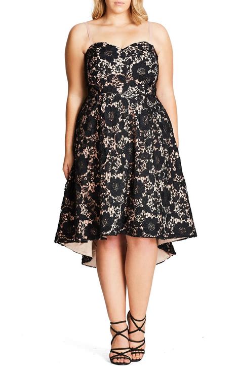 City Chic Sierra Lace Strapless Fit And Flare Dress Plus Size Nordstrom