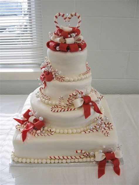 Christmas Candy Cane Wedding Cake