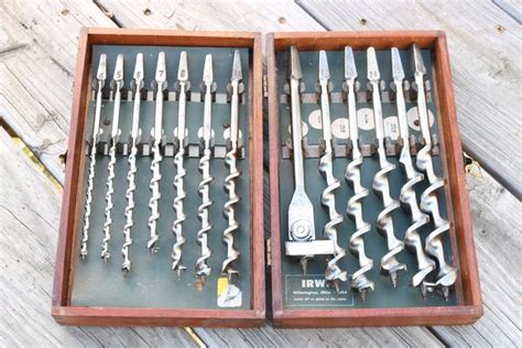 Vintage Irwin Auger Bit Set In Original Wooden Box