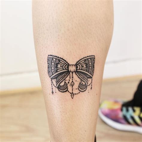 Bow Tattoos On Back Of Legs