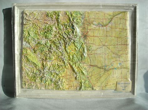 3d Relief Map Of Colorado Produced By Kistler Graphics 1967