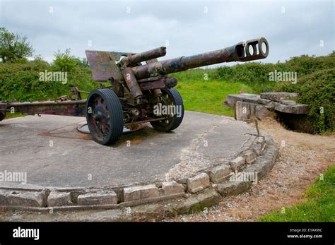 German Howitzer On 155 Mm Gun Emplacement Maisy Battery D Day Site