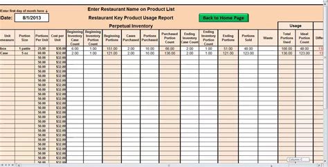 Stock Control Excel Spreadsheet Template — Db