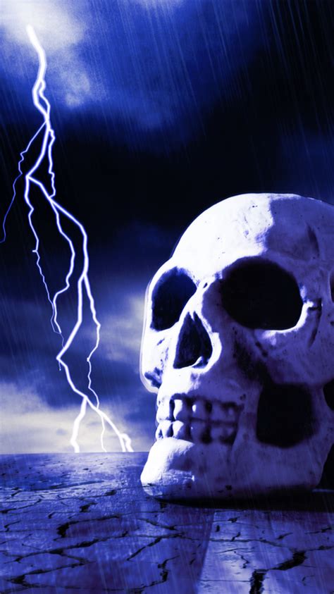 Lightning Skull Interactive Live Wallpaperbrappstore For