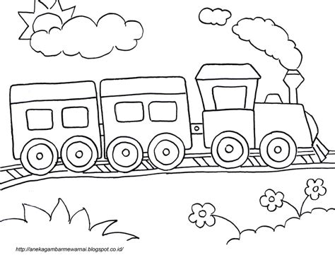 Gambar Mewarnai Kereta Api Untuk Anak Paud Dan Tk Aneka Gambar