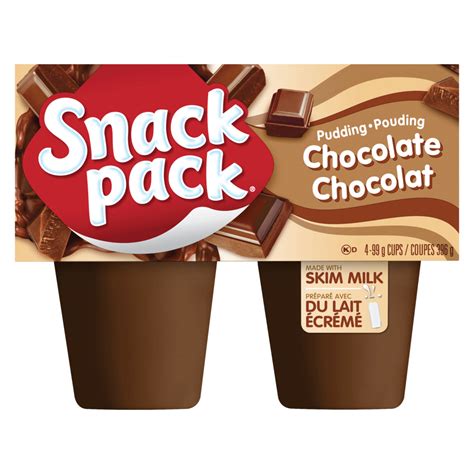 Snack Pack Chocolate Pudding 4pk 396g Giant Tiger