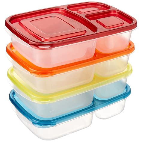 Plastic Lunch Box Rectangle Shape Meal Prep Microwave Oven Bento Box