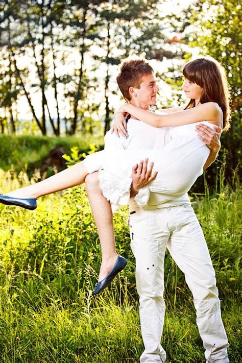 Man Carrying Girlfriend In His Arms Stock Image Image Of Boyfriend