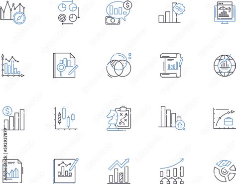 Charts And Diagrams Outline Icons Collection Charts Diagrams Graphs