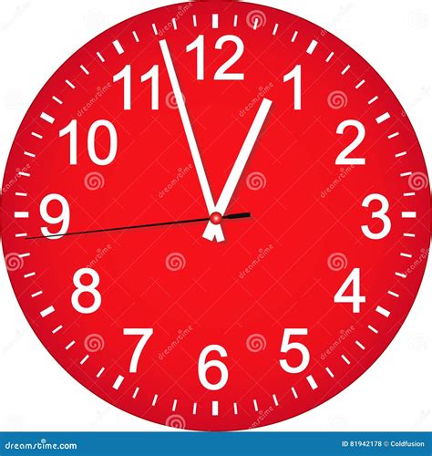 Red Clock Dial Stock Vector Illustration Of Office 81942178