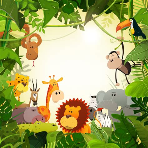 Wildlife Jungle Dieren Achtergrond Cartoon Jungle Animals Animal