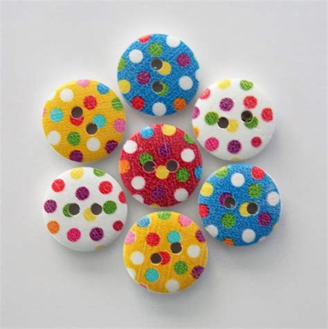 Polka Dot Buttons Spotty Buttons Red Buttons Sewing Etsy