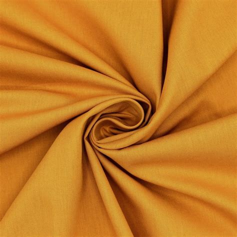 Sheeting Fabric In Cotton Plain Mustard Yellow