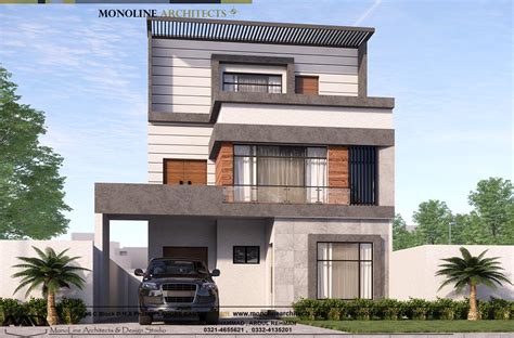 10 Marla Modern House 3 Stories Monoline Architects And Design Studio