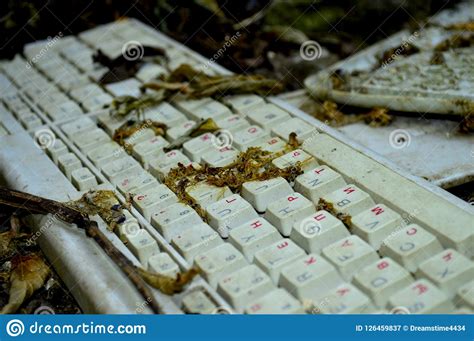The Keyboard Is Old Dirty On The Dump Stock Image Image Of Damage