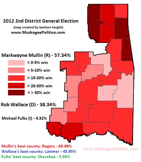 Oklahoma General Elections Results Map 2nd District