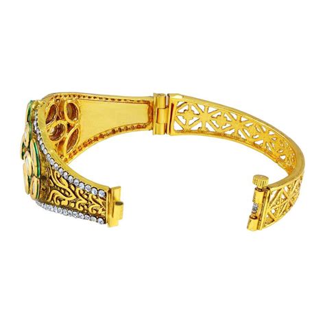 Brilliant Mehandi Design Gold Plated Kundan Kada For Women Asmitta