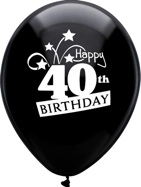 Pmu Birthday Balloons 12 Inch Happy 40th Birthday Shooting Stars