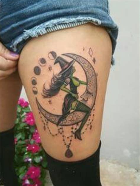 Witch Tattoo Thigh Tattoo Leg Tattoos Body Art Tattoos Girl Tattoos