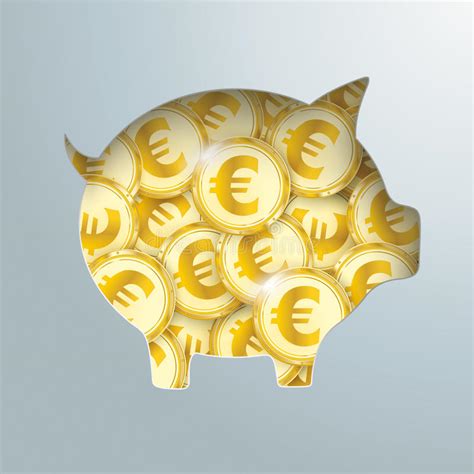 Euro Grafico Di Crescita Dorato Della Moneta Illustrazione Vettoriale